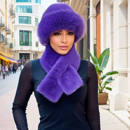 🧣Thickened Warmth, Full Cold Protection🎩 Winter Plush Scarf & Hat Set – Thick Plush & Heat Lock | Full Head & Neck Coverage, Blocks Severe Cold ✨