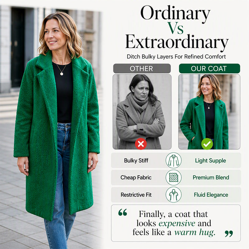 ❄️Thick Warmth, Cozy Coverage🧥 Women's Mid-Long Lambswool Coat – Thick Insulation & Comfortable Wear ✨