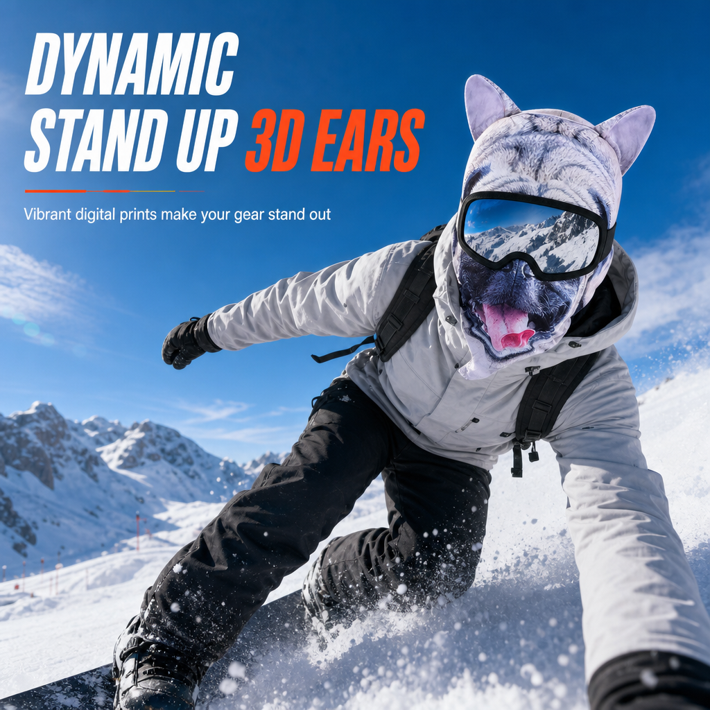 🌬️Windproof & Breathable, Elastic Fit🧑‍🤝‍🧑 Unisex Animal Balaclava – Flatlock Stitching & Standard Size | Perfect for Skiing, Cycling, Climbing & Running, All-Day Comfort & Protection ✨