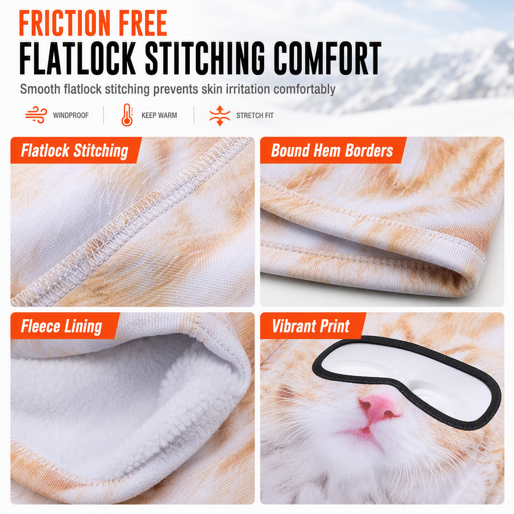 🌬️Windproof & Breathable, Elastic Fit🧑‍🤝‍🧑 Unisex Animal Balaclava – Flatlock Stitching & Standard Size | Perfect for Skiing, Cycling, Climbing & Running, All-Day Comfort & Protection ✨