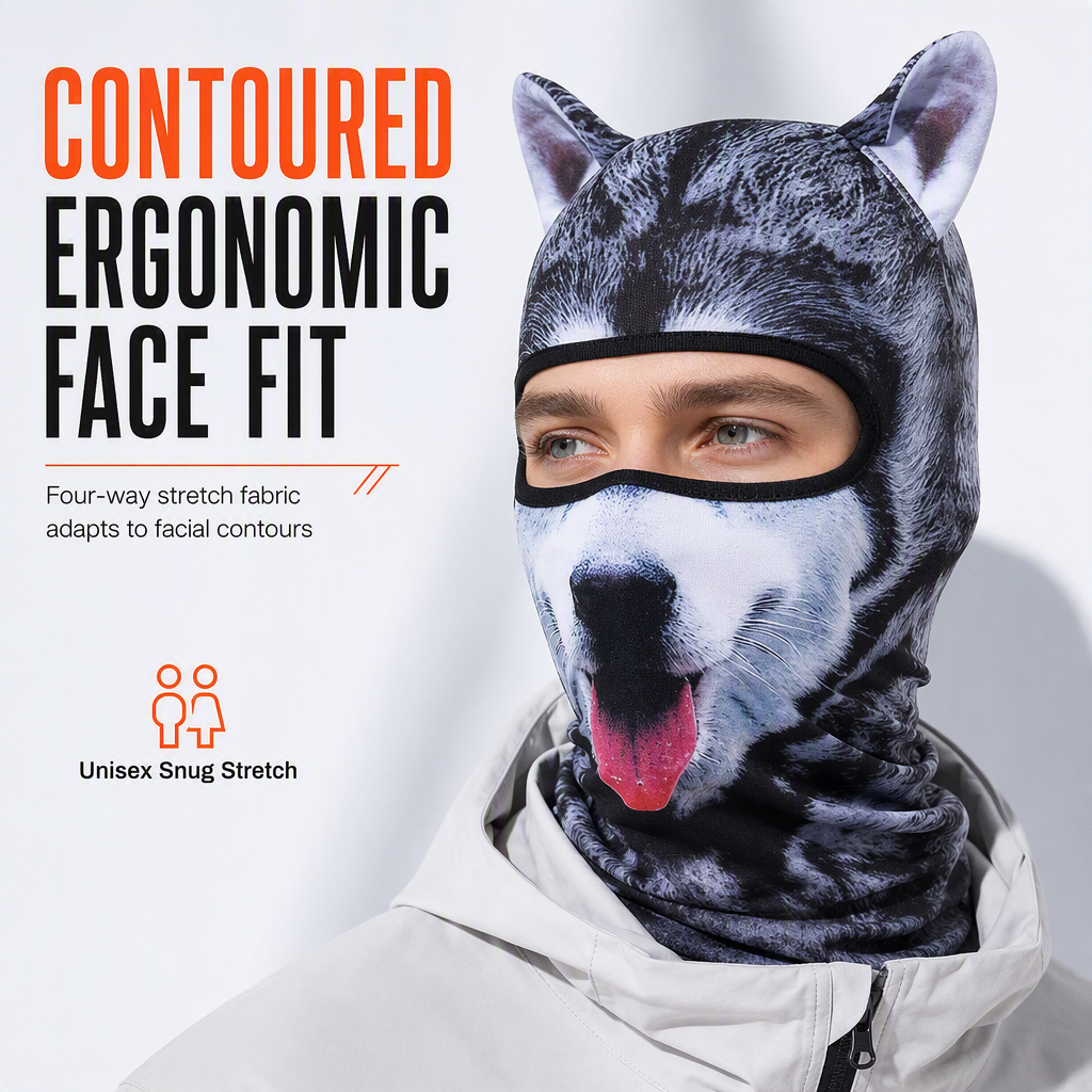 🌬️Windproof & Breathable, Elastic Fit🧑‍🤝‍🧑 Unisex Animal Balaclava – Flatlock Stitching & Standard Size | Perfect for Skiing, Cycling, Climbing & Running, All-Day Comfort & Protection ✨