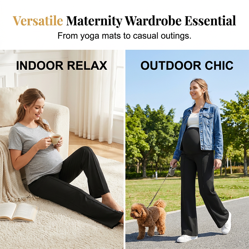🤰High-Waist Bump Support, Maternity Comfort – Pregnancy Lounge Pants, Secure & Cozy ✨