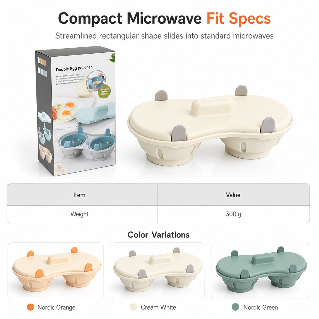 ⏳🔥LIMITED-TIME 50% OFF! ⏰Double Compartment Microwave Egg Steamer Box Kitchen Egg Cooking Mold
