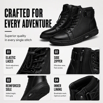 👞Genuine Leather, Rugged Combat Style🥾 Men's Genuine Leather Combat Boots – Durable & Tough ✨