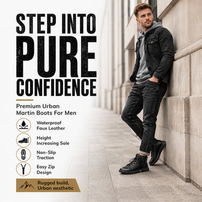 👞Genuine Leather, Rugged Combat Style🥾 Men's Genuine Leather Combat Boots – Durable & Tough ✨