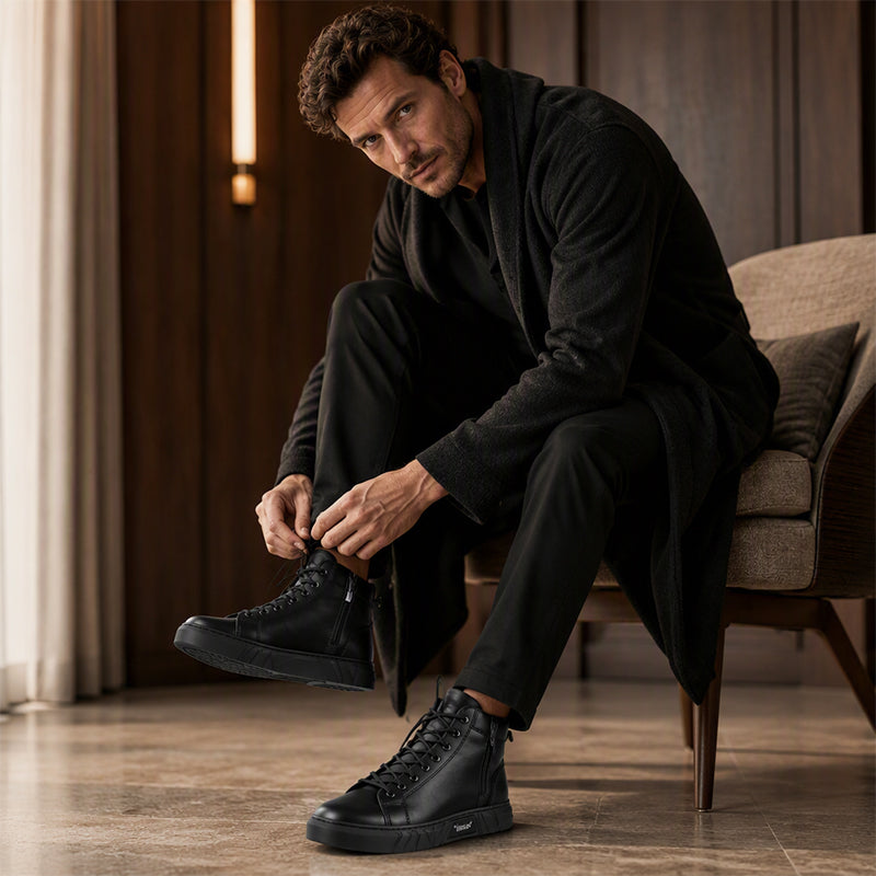 👞Genuine Leather, Rugged Combat Style🥾 Men's Genuine Leather Combat Boots – Durable & Tough ✨