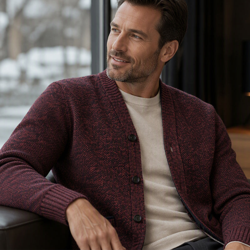 🧥Layer in Style, Fashionable Depth🧶 Men's Knit Cardigan – Classic Buttons & Multiple Colors | Perfect for Layering, Travel & Gatherings, Elevates Any Outfit ✨