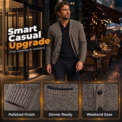 🧥Layer in Style, Fashionable Depth🧶 Men's Knit Cardigan – Classic Buttons & Multiple Colors | Perfect for Layering, Travel & Gatherings, Elevates Any Outfit ✨
