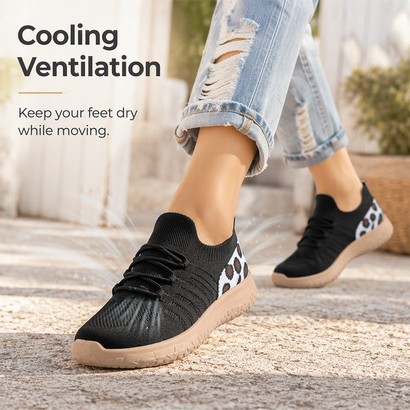 👟Slip-On Convenience, Cushioned Platform☁️ Women's Fly-Knit Platform Loafers – Wide Round Toe & Cushioned Platform | Perfect for All-Day Walking, Travel & Daily Wear, Easy On & Off ✨
