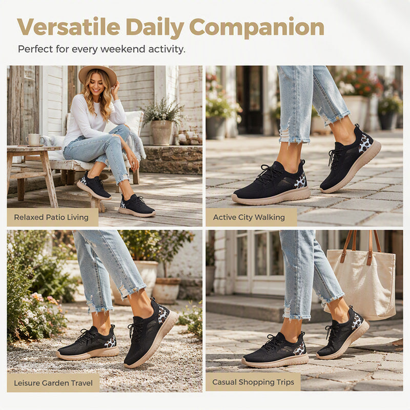 👟Slip-On Convenience, Cushioned Platform☁️ Women's Fly-Knit Platform Loafers – Wide Round Toe & Cushioned Platform | Perfect for All-Day Walking, Travel & Daily Wear, Easy On & Off ✨