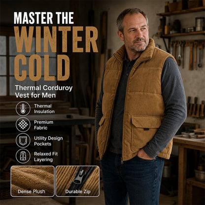 🕰️Retro Corduroy, Casual Style🧥 Men's Corduroy Padded Vest – Classic Texture | Perfect for Casual Wear & Weekend Outings, Easy to Style ✨