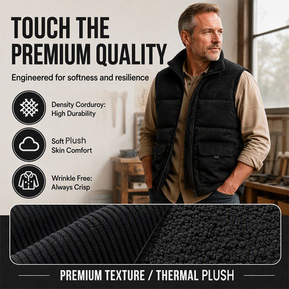 🕰️Retro Corduroy, Casual Style🧥 Men's Corduroy Padded Vest – Classic Texture | Perfect for Casual Wear & Weekend Outings, Easy to Style ✨