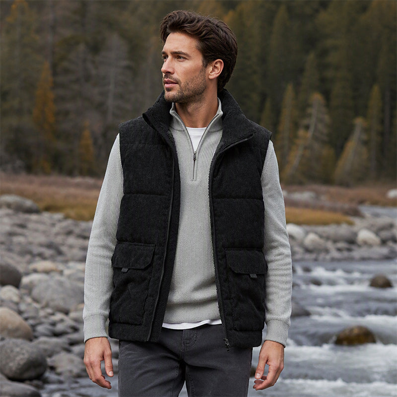 🕰️Retro Corduroy, Casual Style🧥 Men's Corduroy Padded Vest – Classic Texture | Perfect for Casual Wear & Weekend Outings, Easy to Style ✨