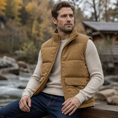 🕰️Retro Corduroy, Casual Style🧥 Men's Corduroy Padded Vest – Classic Texture | Perfect for Casual Wear & Weekend Outings, Easy to Style ✨