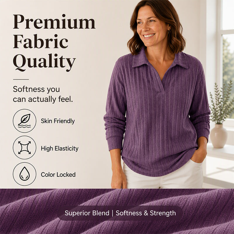🌸Relaxed & Inclusive, Plus-Size Friendly🧶 Women's V-Neck Ribbed Knit Sweater – Loose Fit & Stretchy Ribbed Knit | Perfect for All Body Types, Comfortable & Non-Restrictive ✨