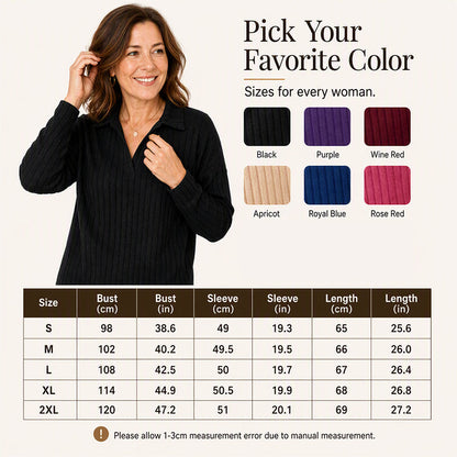 ☁️V-Neck Ribbed Knit, Cozy Softness🧶 Women's Cozy V-Neck Ribbed Knit Sweater – Relaxed Fit | Perfect for Lounging, Weekends & Everyday Comfort, Warm & Easy ✨