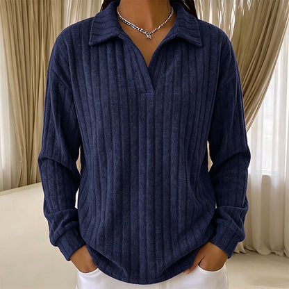 🌸Relaxed & Inclusive, Plus-Size Friendly🧶 Women's V-Neck Ribbed Knit Sweater – Loose Fit & Stretchy Ribbed Knit | Perfect for All Body Types, Comfortable & Non-Restrictive ✨
