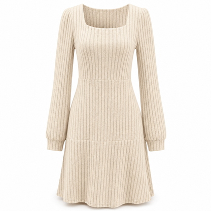 Women's Square Neck Babydoll Dress with Pockets