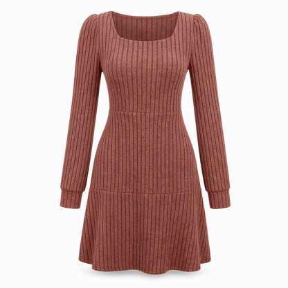 Women's Square Neck Babydoll Dress with Pockets
