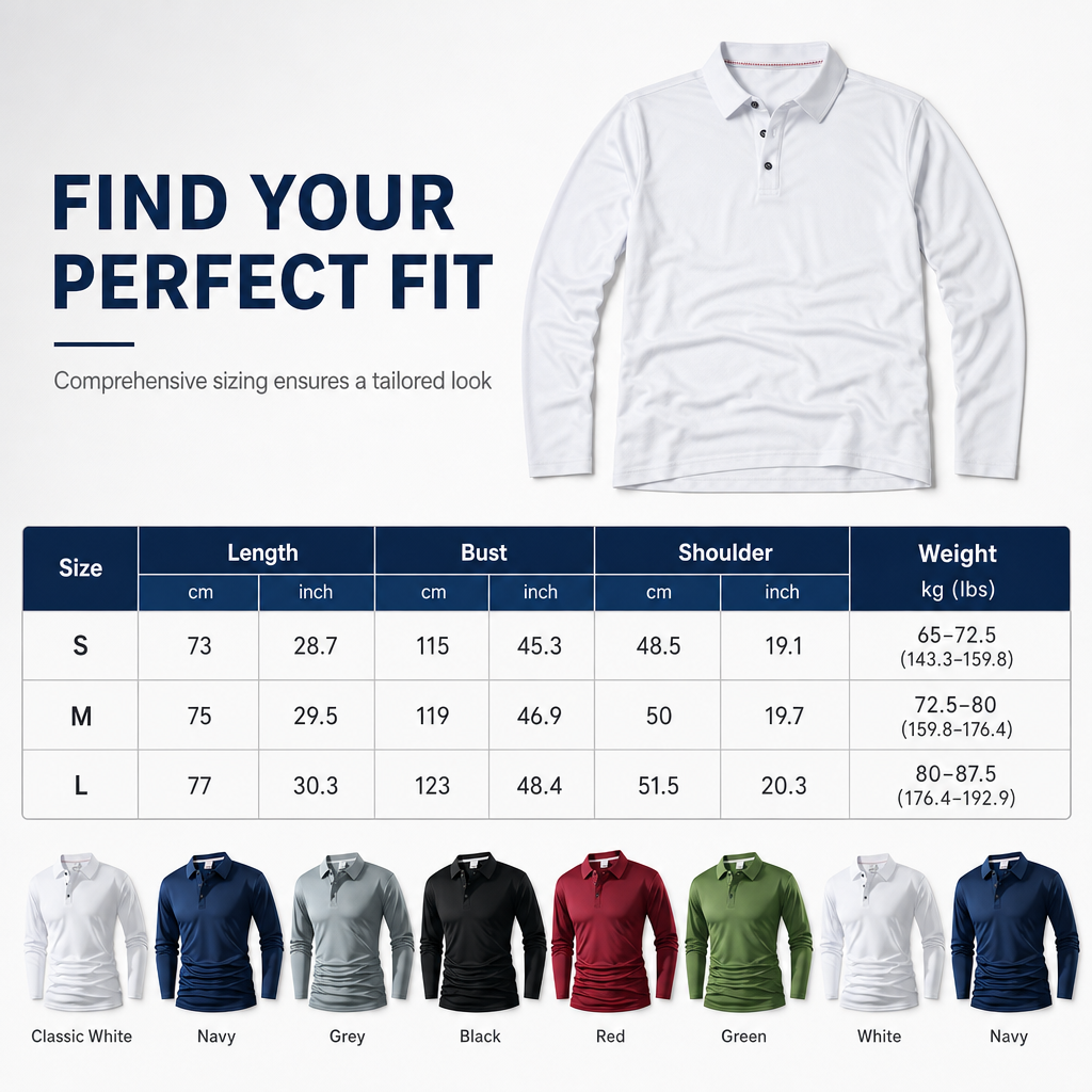 🌬️Breathable Comfort, All-Day Freshness🧶 Men's Long Sleeve Collared Knit T-Shirt – Breathable Knit & Skin-Friendly Fabric | Perfect for All-Day Office & Leisure, Keeps You Cool & Dry ✨