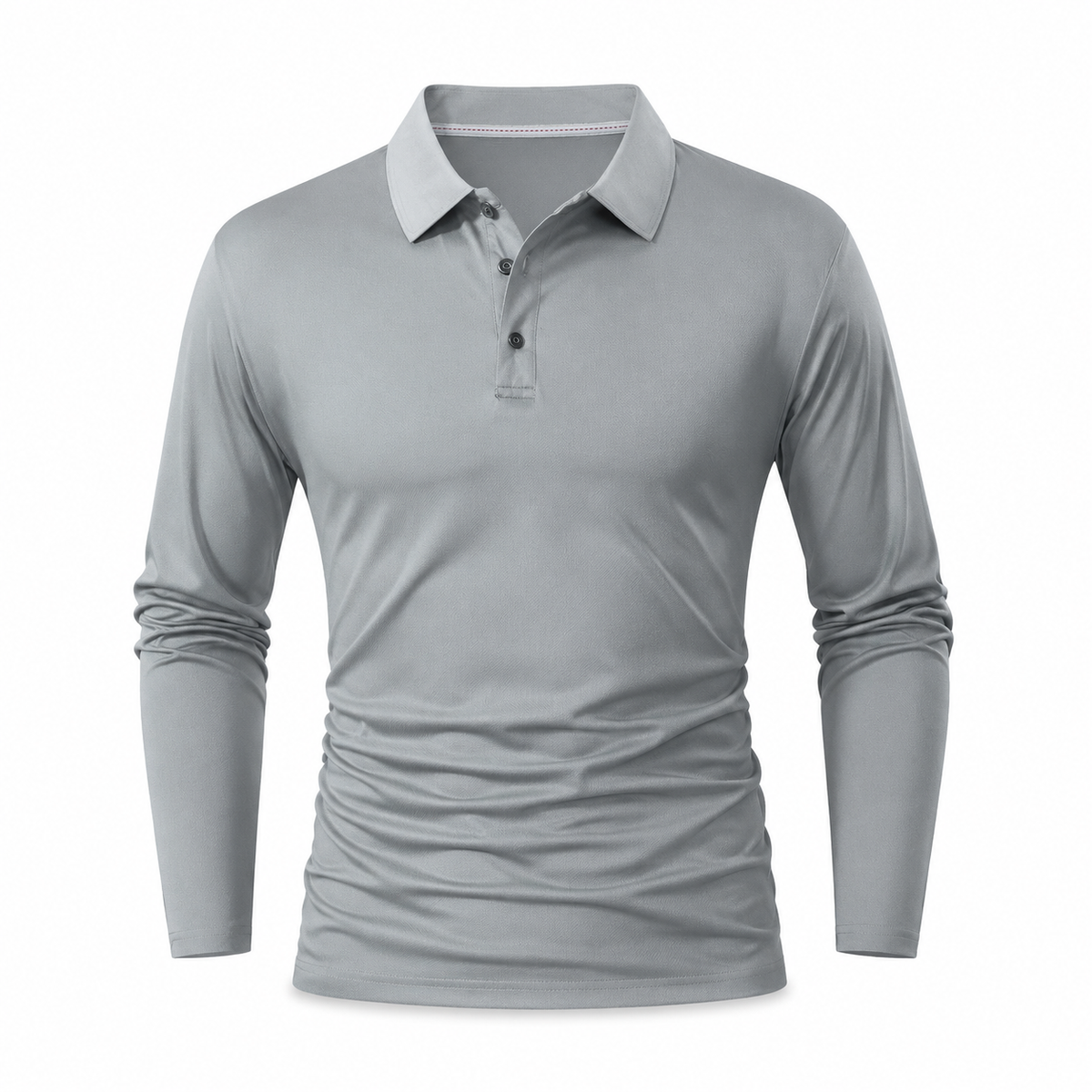 🌬️Breathable Comfort, All-Day Freshness🧶 Men's Long Sleeve Collared Knit T-Shirt – Breathable Knit & Skin-Friendly Fabric | Perfect for All-Day Office & Leisure, Keeps You Cool & Dry ✨