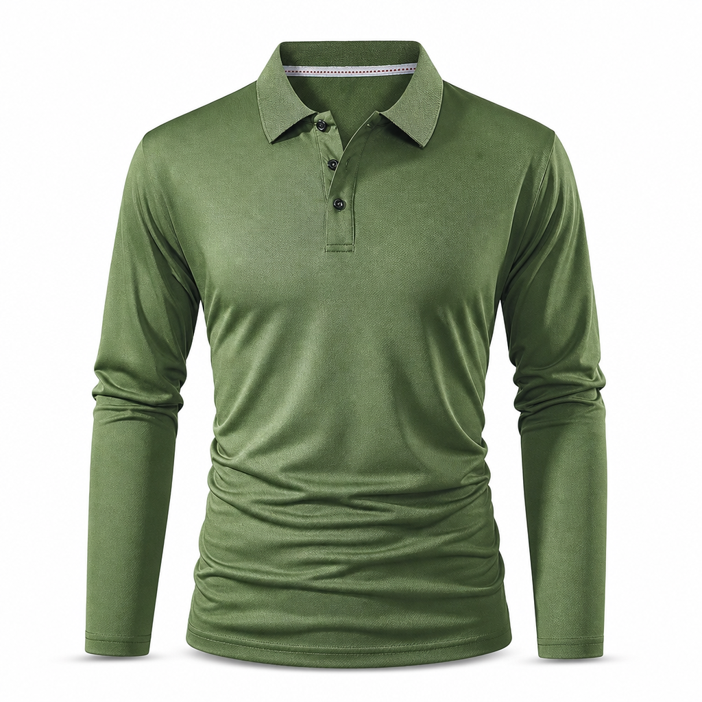 🌬️Breathable Comfort, All-Day Freshness🧶 Men's Long Sleeve Collared Knit T-Shirt – Breathable Knit & Skin-Friendly Fabric | Perfect for All-Day Office & Leisure, Keeps You Cool & Dry ✨