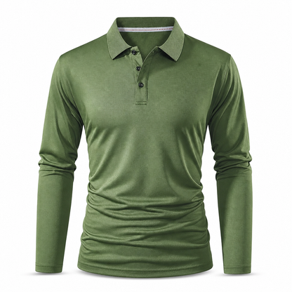 🌬️Breathable Comfort, All-Day Freshness🧶 Men's Long Sleeve Collared Knit T-Shirt – Breathable Knit & Skin-Friendly Fabric | Perfect for All-Day Office & Leisure, Keeps You Cool & Dry ✨