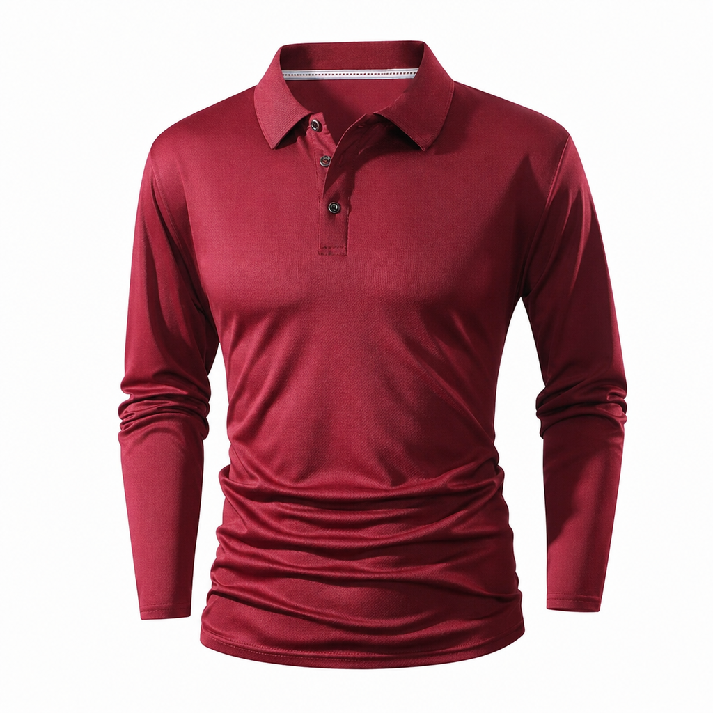 🌬️Breathable Comfort, All-Day Freshness🧶 Men's Long Sleeve Collared Knit T-Shirt – Breathable Knit & Skin-Friendly Fabric | Perfect for All-Day Office & Leisure, Keeps You Cool & Dry ✨