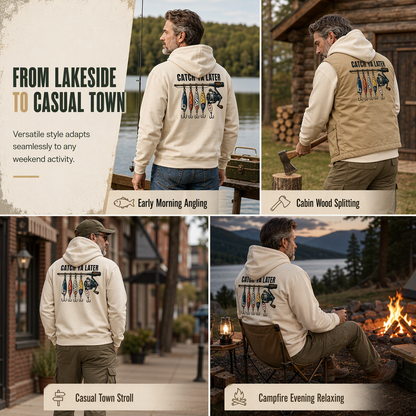 👕 Men's Vintage Hoodie – Elastic Ribbing & Comfortable Fit | Classic Casual ✨