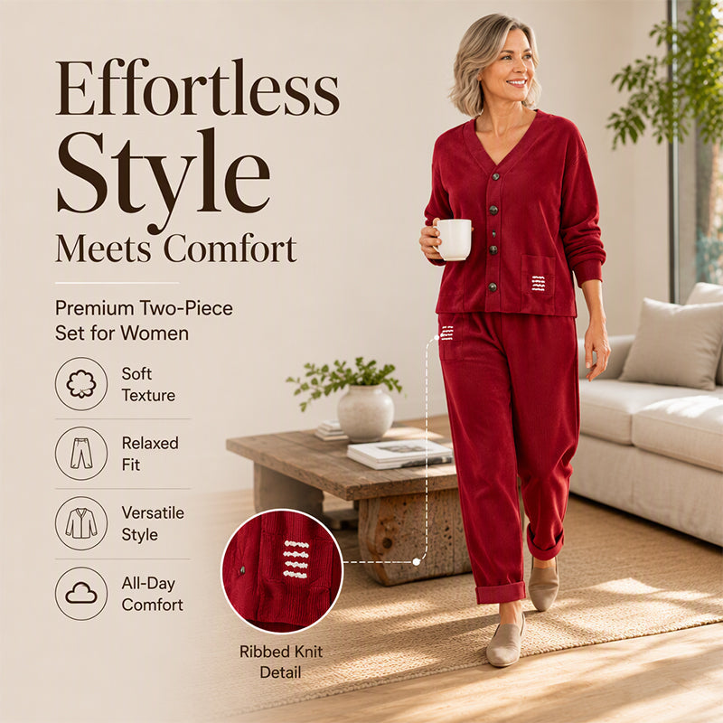 🍂Retro Corduroy, Fall & Winter Style👚 Women's Corduroy 2-Piece Set – Vintage Texture & Trendy Match | Perfect for Fall/Winter Daily, Dates & Travel, Warm & Stylish ✨