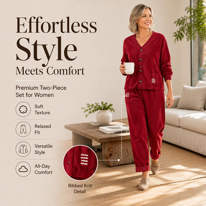 🍂Retro Corduroy, Fall & Winter Style👚 Women's Corduroy 2-Piece Set – Vintage Texture & Trendy Match | Perfect for Fall/Winter Daily, Dates & Travel, Warm & Stylish ✨