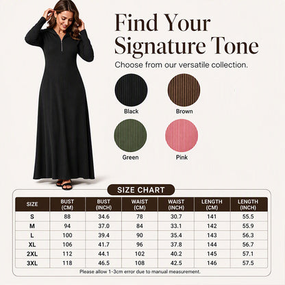 ✨Slimming & Elegant, Fashionable👗 Women's Hooded Ribbed Maxi Dress – Stretch Fit & Minimalist Design | Flattering Silhouette, Elegant Style ✨