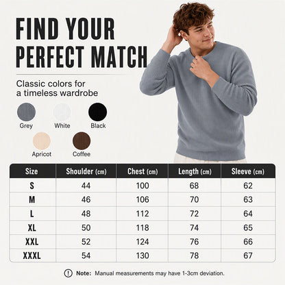 🌬️Breathable Knit, All-Season Layer👕 Men's Casual Scoop Neck Knit Top – Lightweight & Breathable | Perfect for Spring/Summer Alone or Fall/Winter Layering, Comfortable & Versatile ✨