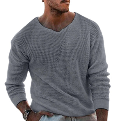 🌬️Breathable Knit, All-Season Layer👕 Men's Casual Scoop Neck Knit Top – Lightweight & Breathable | Perfect for Spring/Summer Alone or Fall/Winter Layering, Comfortable & Versatile ✨