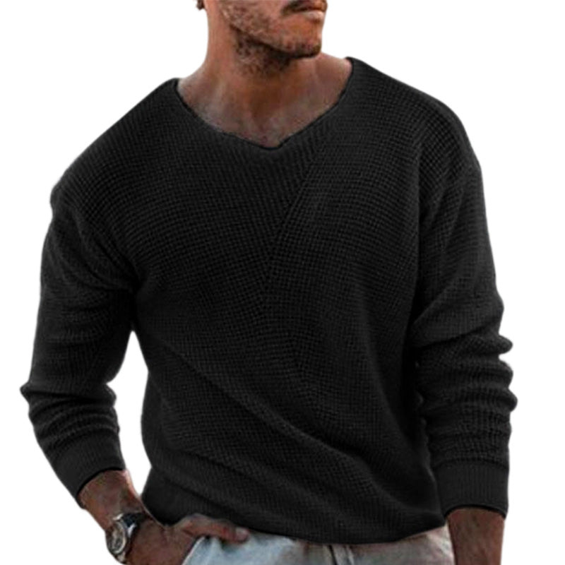 🌬️Breathable Knit, All-Season Layer👕 Men's Casual Scoop Neck Knit Top – Lightweight & Breathable | Perfect for Spring/Summer Alone or Fall/Winter Layering, Comfortable & Versatile ✨