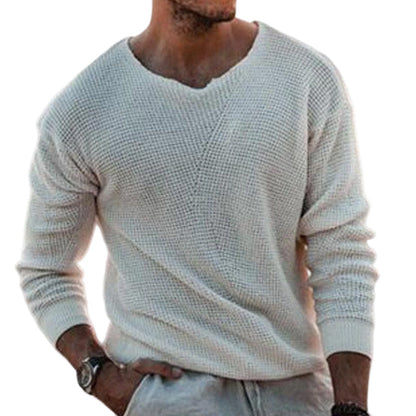 🌬️Breathable Knit, All-Season Layer👕 Men's Casual Scoop Neck Knit Top – Lightweight & Breathable | Perfect for Spring/Summer Alone or Fall/Winter Layering, Comfortable & Versatile ✨