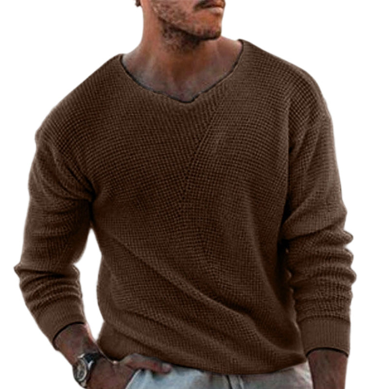 🌬️Breathable Knit, All-Season Layer👕 Men's Casual Scoop Neck Knit Top – Lightweight & Breathable | Perfect for Spring/Summer Alone or Fall/Winter Layering, Comfortable & Versatile ✨