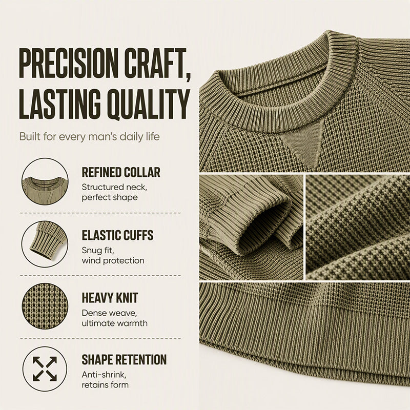 👕Classic Crewneck, Versatile & Comfortable🧶 Men's Classic Crewneck Knit Top – Soft & Skin-Friendly, Everyday Essential ✨
