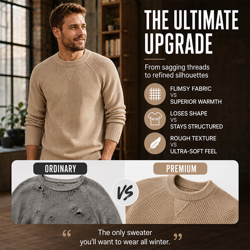 👕Classic Crewneck, Versatile & Comfortable🧶 Men's Classic Crewneck Knit Top – Soft & Skin-Friendly, Everyday Essential ✨