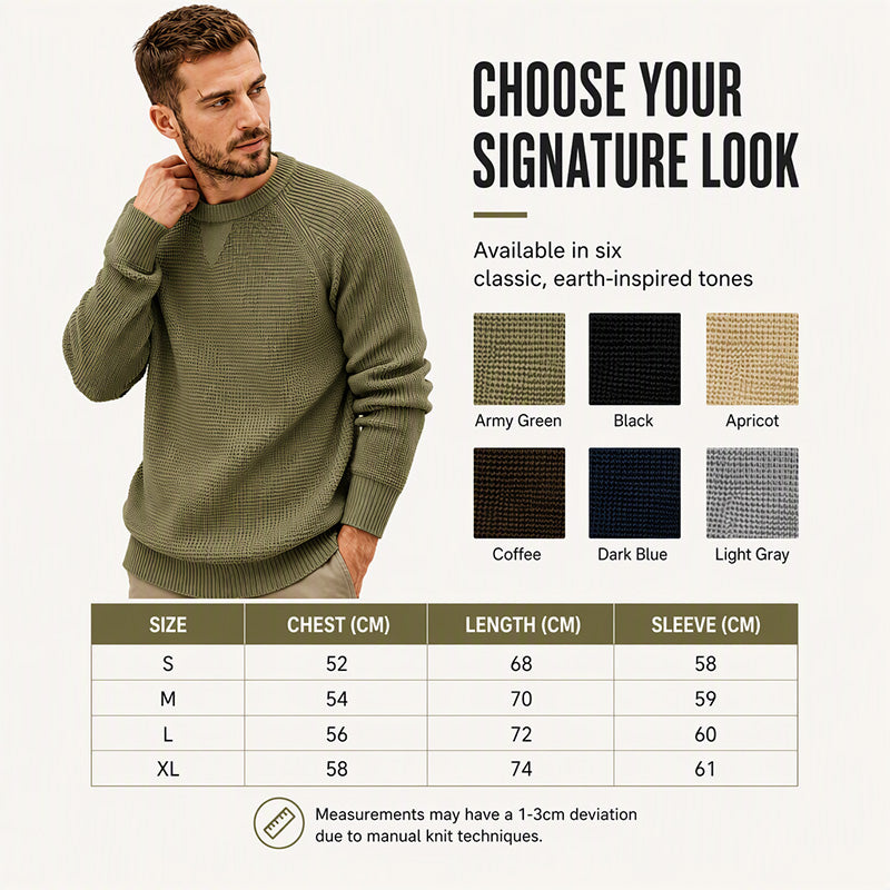 👕Classic Crewneck, Versatile & Comfortable🧶 Men's Classic Crewneck Knit Top – Soft & Skin-Friendly, Everyday Essential ✨