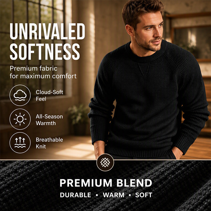 👕Classic Crewneck, Versatile & Comfortable🧶 Men's Classic Crewneck Knit Top – Soft & Skin-Friendly, Everyday Essential ✨