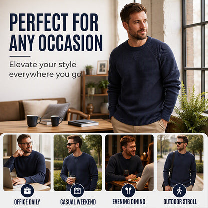 👕Classic Crewneck, Versatile & Comfortable🧶 Men's Classic Crewneck Knit Top – Soft & Skin-Friendly, Everyday Essential ✨