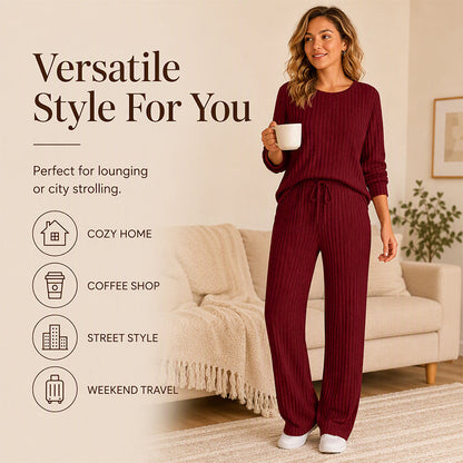 🍂Fall & Winter Warmth, Layer or Wear Alone🧶 Women's Ribbed Knit Set – Soft & Skin-Friendly, Versatile Layering ✨