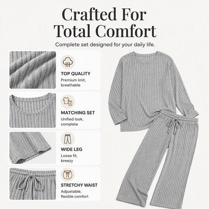 🍂Fall & Winter Warmth, Layer or Wear Alone🧶 Women's Ribbed Knit Set – Soft & Skin-Friendly, Versatile Layering ✨