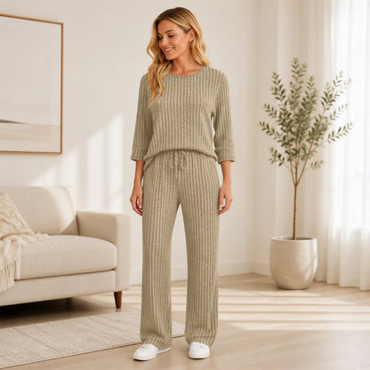 🍂Fall & Winter Warmth, Layer or Wear Alone🧶 Women's Ribbed Knit Set – Soft & Skin-Friendly, Versatile Layering ✨