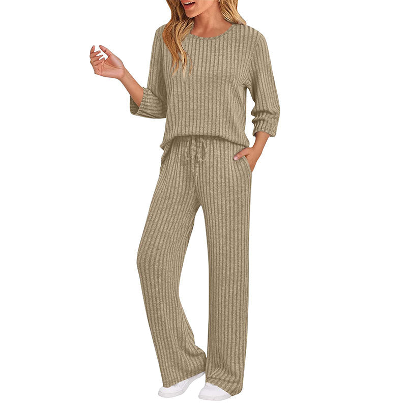 🍂Fall & Winter Warmth, Layer or Wear Alone🧶 Women's Ribbed Knit Set – Soft & Skin-Friendly, Versatile Layering ✨