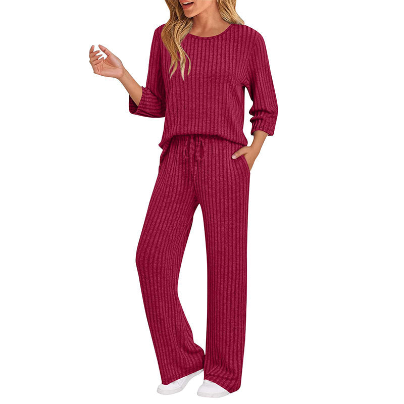🍂Fall & Winter Warmth, Layer or Wear Alone🧶 Women's Ribbed Knit Set – Soft & Skin-Friendly, Versatile Layering ✨