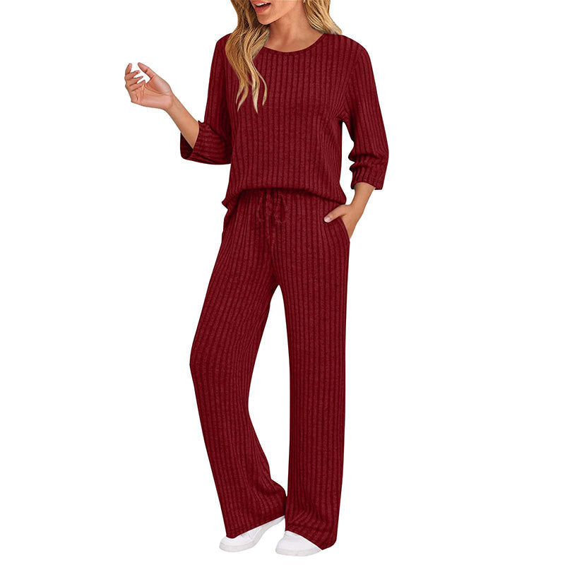 🍂Fall & Winter Warmth, Layer or Wear Alone🧶 Women's Ribbed Knit Set – Soft & Skin-Friendly, Versatile Layering ✨