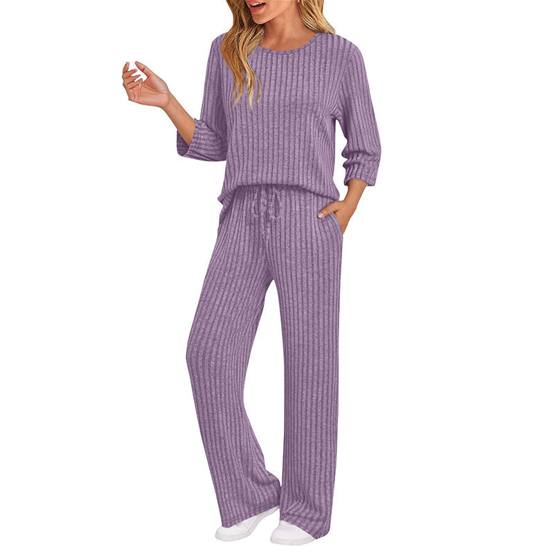 🍂Fall & Winter Warmth, Layer or Wear Alone🧶 Women's Ribbed Knit Set – Soft & Skin-Friendly, Versatile Layering ✨