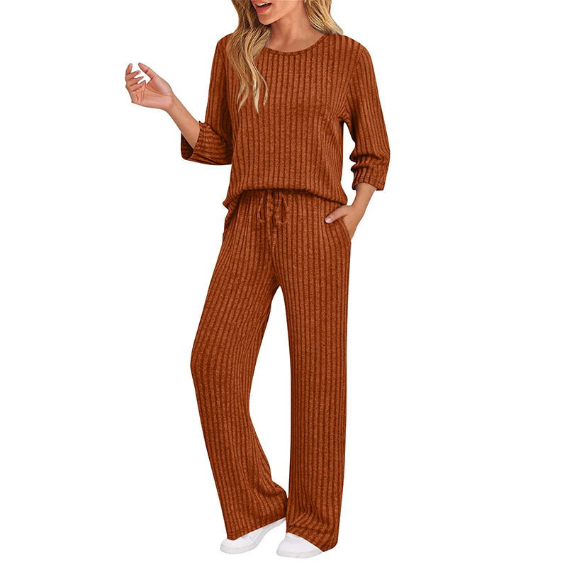 🍂Fall & Winter Warmth, Layer or Wear Alone🧶 Women's Ribbed Knit Set – Soft & Skin-Friendly, Versatile Layering ✨